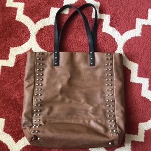 Free people brown studded tote